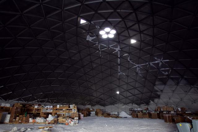 South Pole dome used as storage.