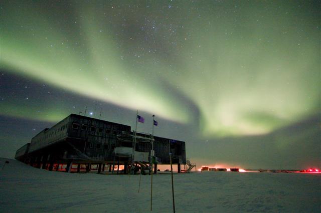 South Pole Station in winter.