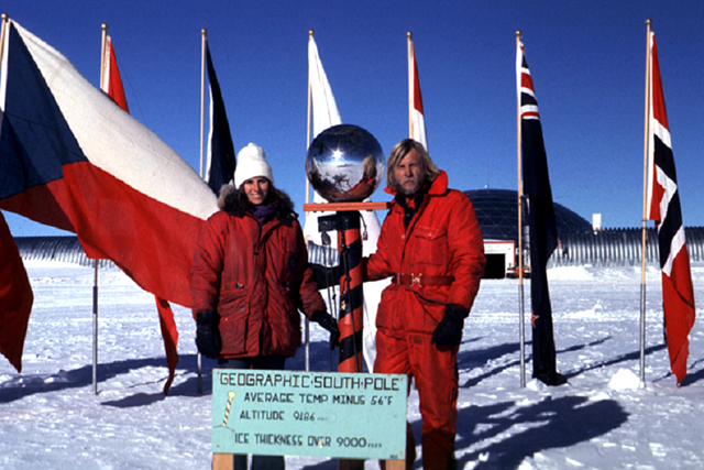 Jerry and Elena Marty at South Pole in the 1970s.