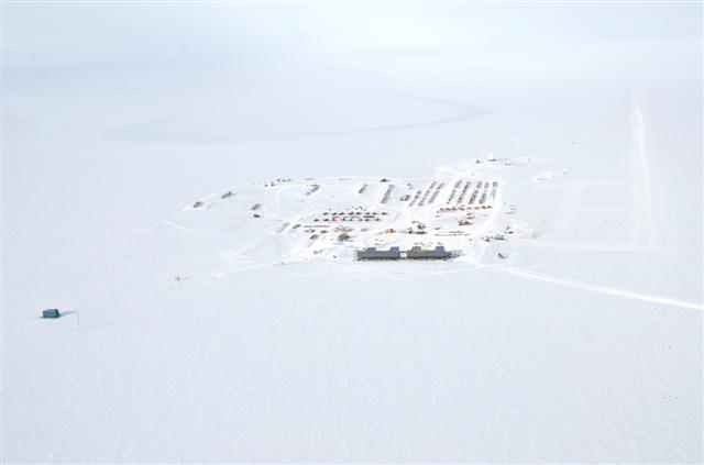 Aerial view of South Pole Station
