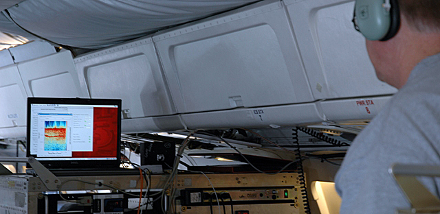 Radar work aboard the NASA DC-8.