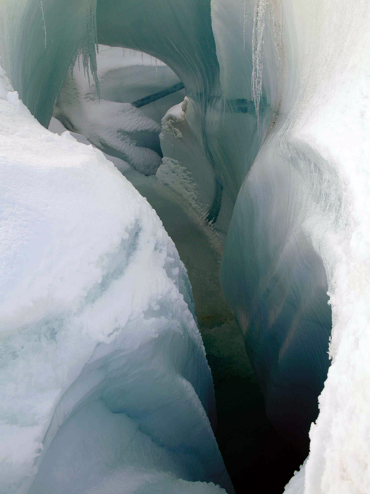 Erosion of ice by water in Greeland.