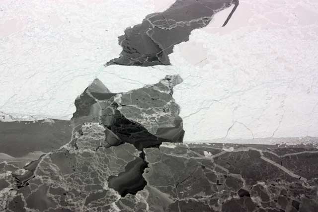 Aerial view of ice.