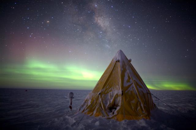 Scott tent set up at South Pole.