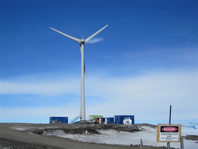 Wind turbine in Antarctica.