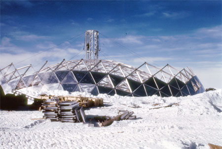 South Pole Dome construction, 1972-73.