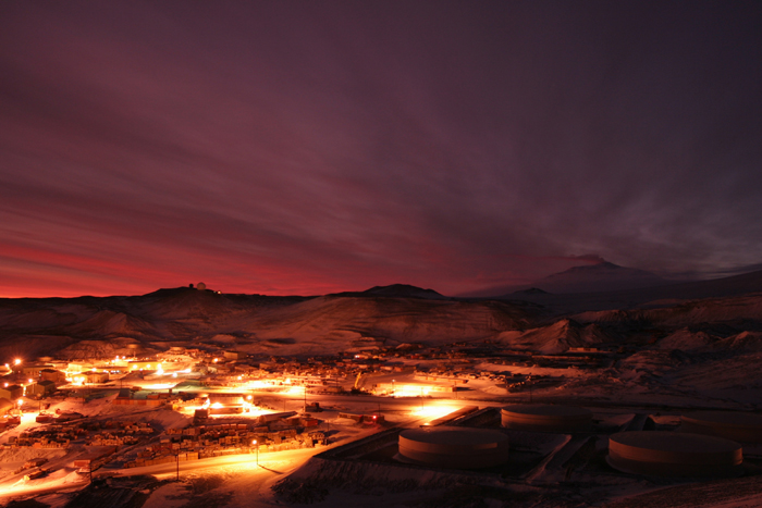 McMurdo Station during the winter.