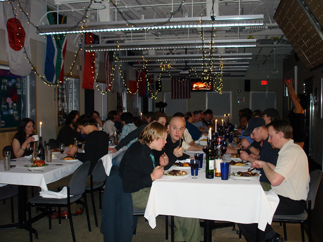 2008 Midwinter meal at South Pole.