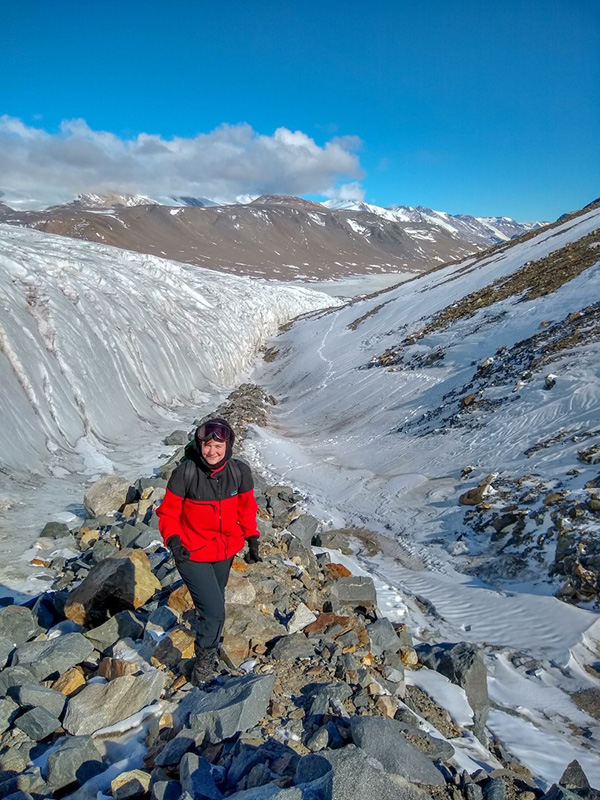 Waldman hikes up along the Canada Glacier to join researchers studying microorganisms at the top.