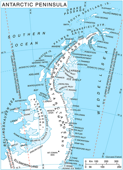 Antarctic Peninsula Map