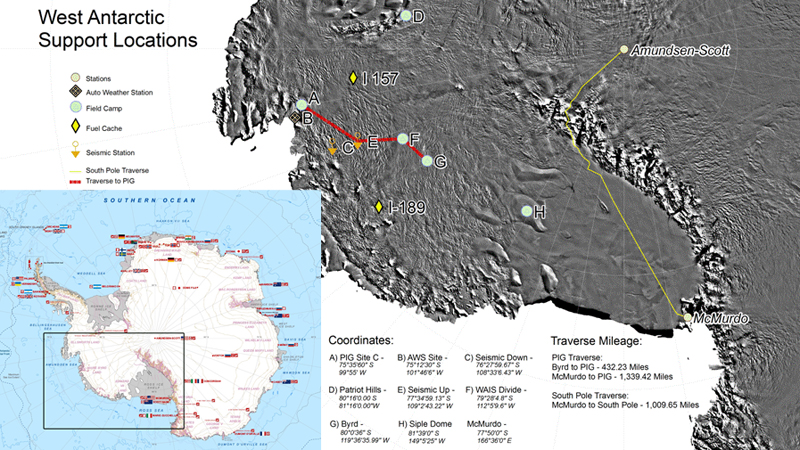 Map of West Antarctica field camps.