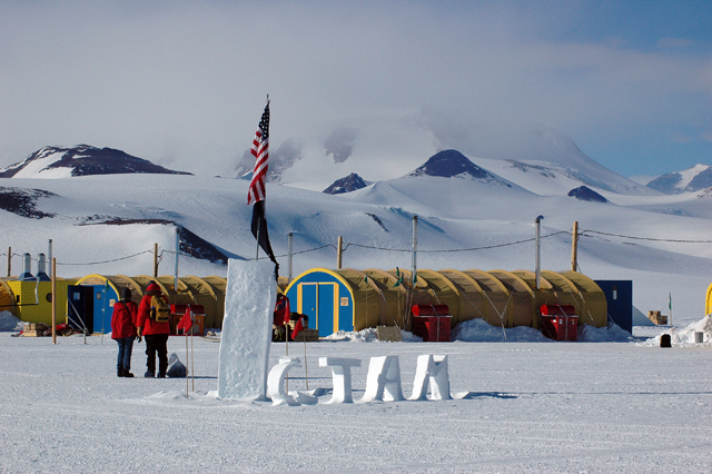 Letters in snow.