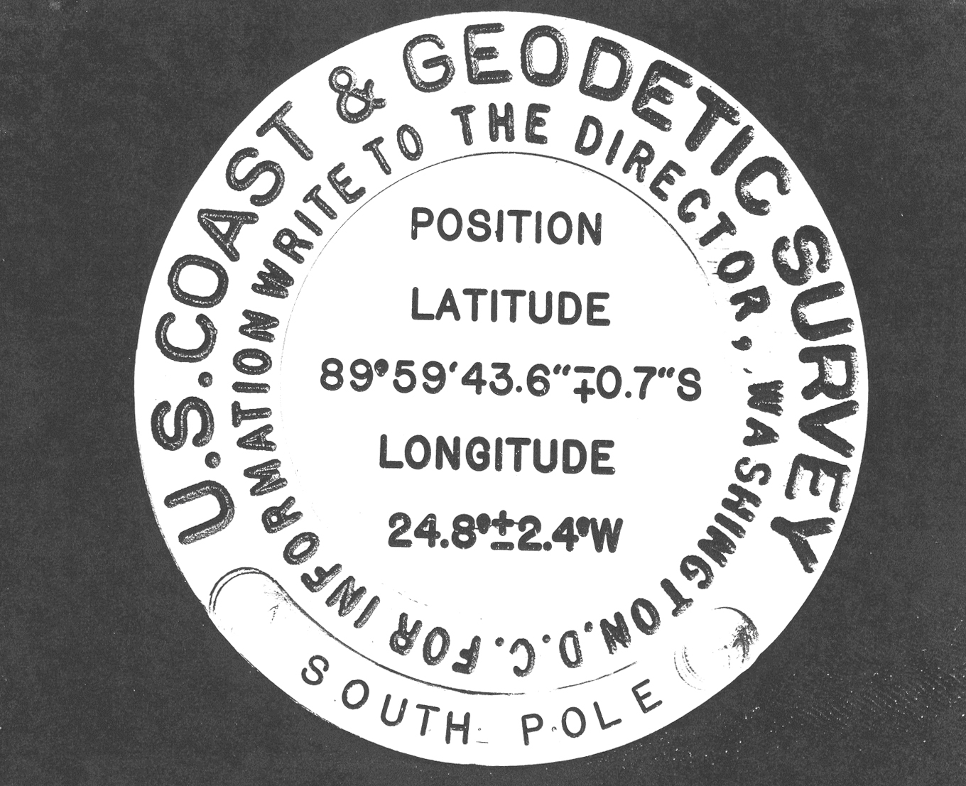 Photocopy of 1959 geographic marker.