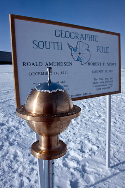 South Pole 2009 geographic marker.