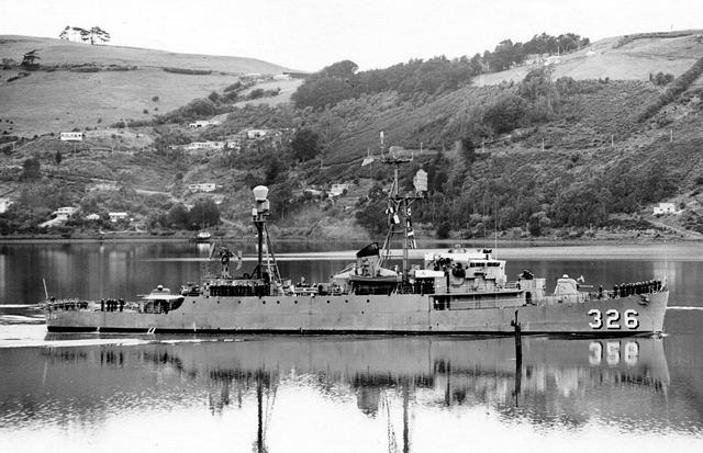 Picket ship in Otago Harbor, New Zealand.