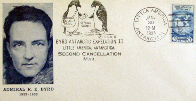 Cover of envelope with picture and artwork.