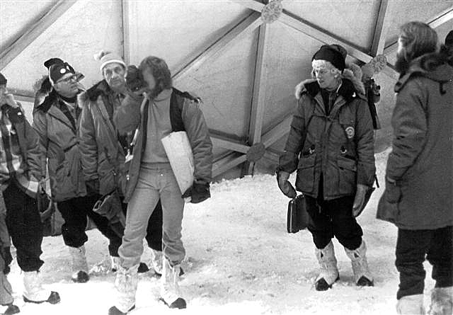 Ruth Siple attends South Pole Dome dedication.