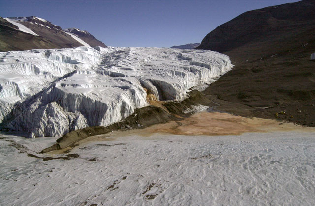 Aerial view of glacier.