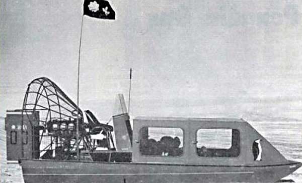 Black and white image of an air boat.