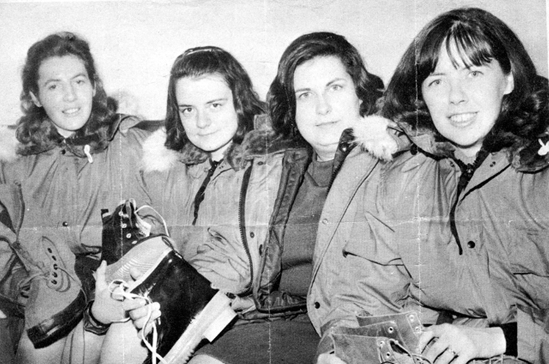 Fifty years ago, Lois M. Jones and her research team made history by being the first all-female research team to work for the U.S. Antarctic Program. Before flying to Antarctica, the all-female team from Ohio State University posed for a photo in Christchurch, New Zealand. (Left to right) Kay Lindsay, Terry Tickhill, Lois Jones and Eileen McSaveney.