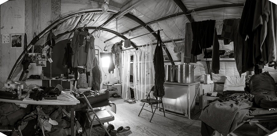 O’Boyle draws out the personality of utilitarian remote sites like the field camp at New Harbor