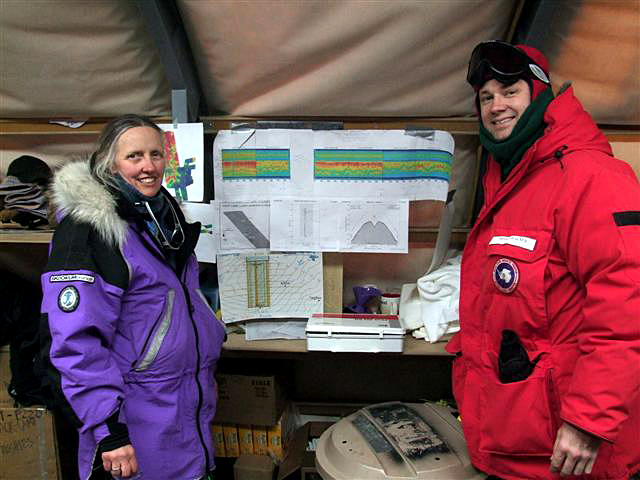 Scientists in field camp.