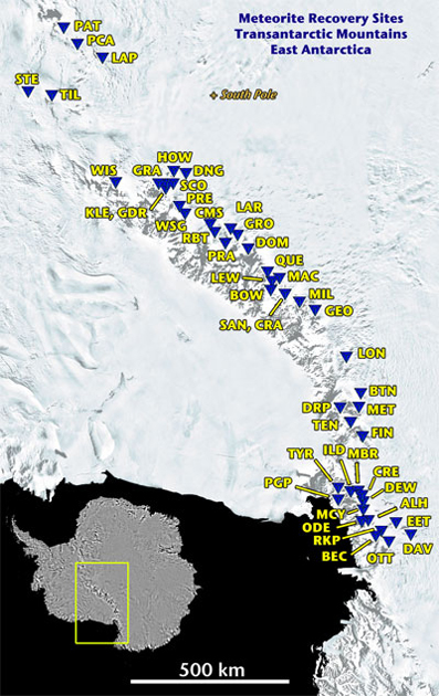 Map of ANSMET sites.
