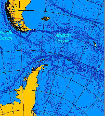 Map showing Drake Passage.
