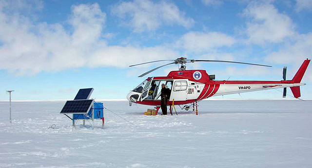 A helicopter on ice.