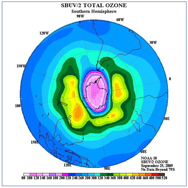 The 2009 ozone hole.