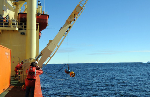 An acoustic instrument is deployed from the Palmer.