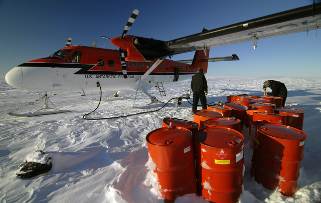 Fuel cache in West Antarctica