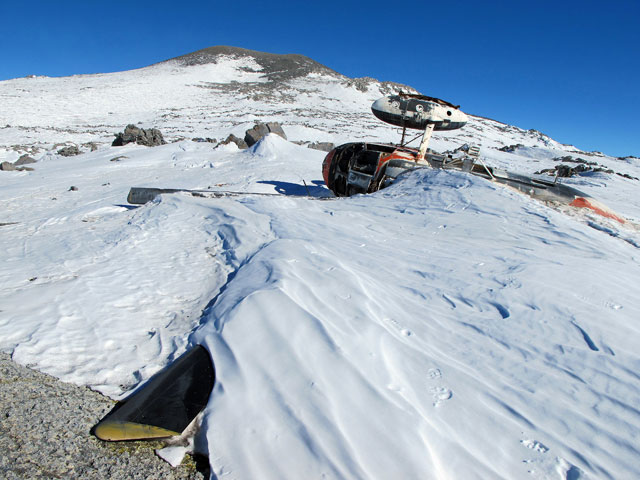 Crashed helicopter.