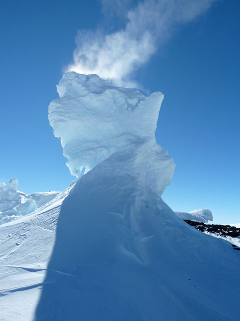 Ice tower on Mount Erebus.
