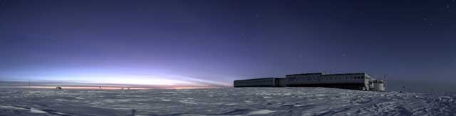 Glimpse of sunrise at South Pole.