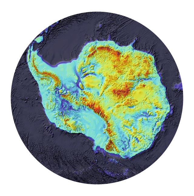 Image of Antarctica without ice.