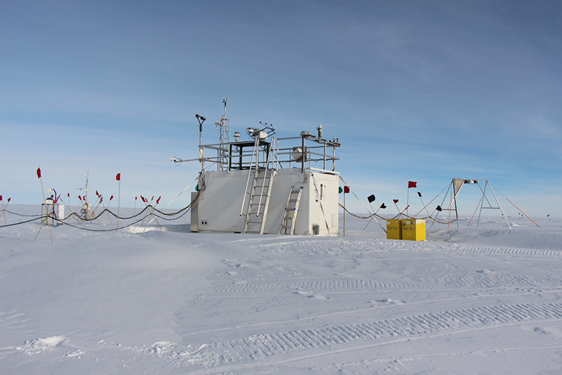 The smaller AWARE structure located at WAIS contained a subset of the instruments at the McMurdo site
