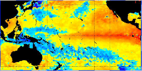 El Niño is clearly visible in this October 12 satellite image.