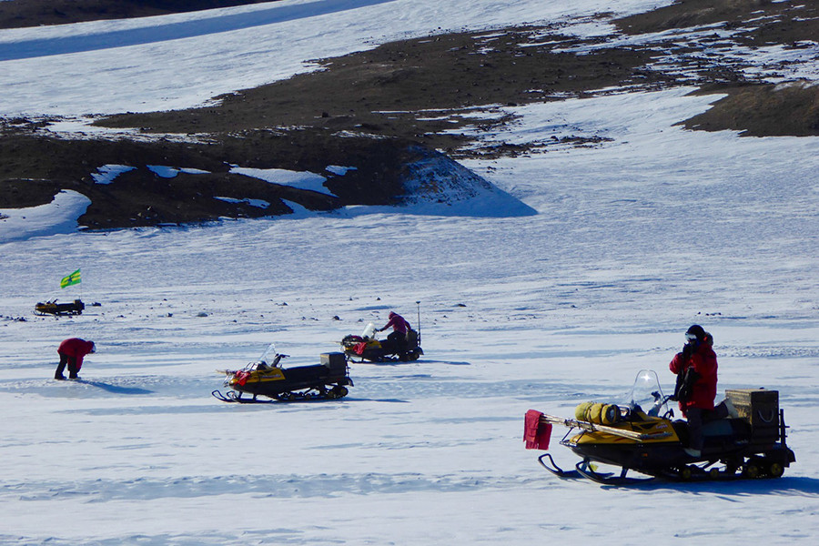 Most of the team’s search is done on the back of snowmobiles