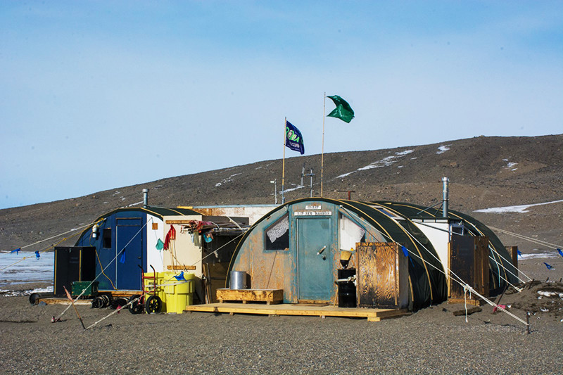 The New Harbor camp sits along the shoreline of Explorer’s Cove, at the mouth of the McMurdo Dry Valleys