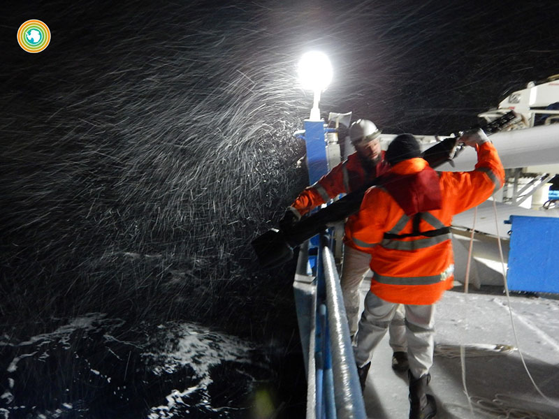 Bad weather, deep cold and rough seas make it very difficult for research vessels to operate in the Southern Ocean during the winter