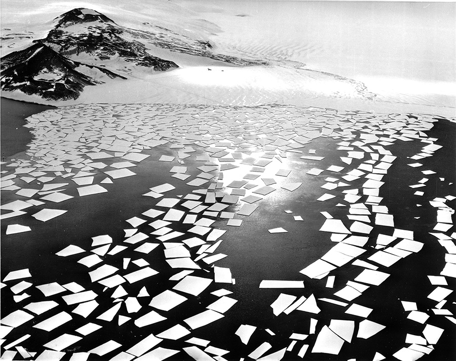 Sea ice floating around Ross Island in 1961. New research finds the extent of sea ice surrounding Antarctica has gradually grown over the past 10,000 years. 