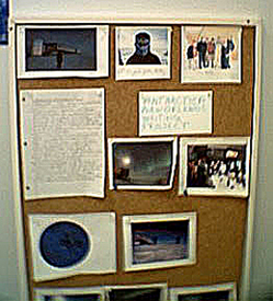 Bulletin Board with Antarctic Letters and Pictures