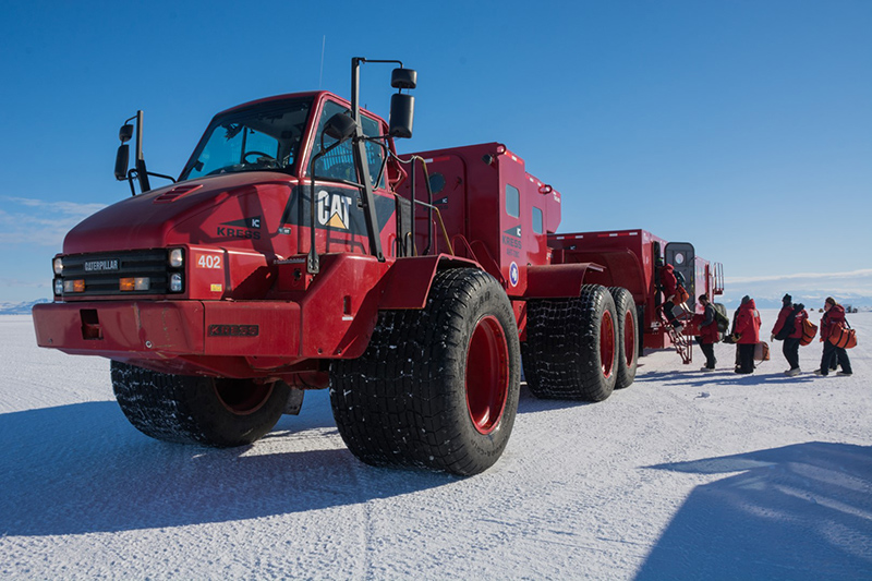 The Kress, custom-built for hauling people around Antarctica, is one of the biggest vehicles on the continent